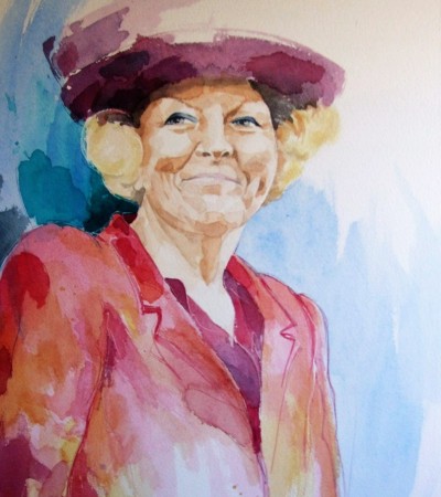 schets in aquarel van prinses Beatrix 794x1024 2